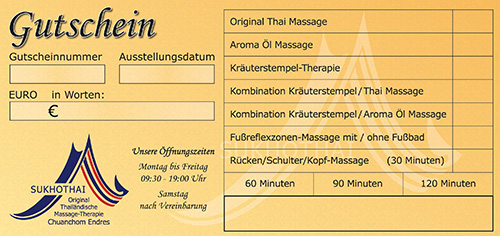 Gutschein Sukhothai Augsburg Sukhothai Gutschein
